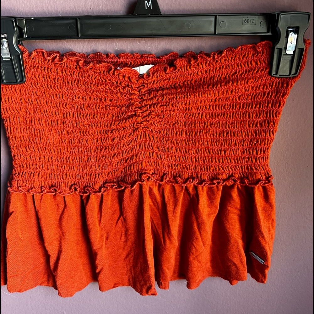 hollister strapless cropped top
